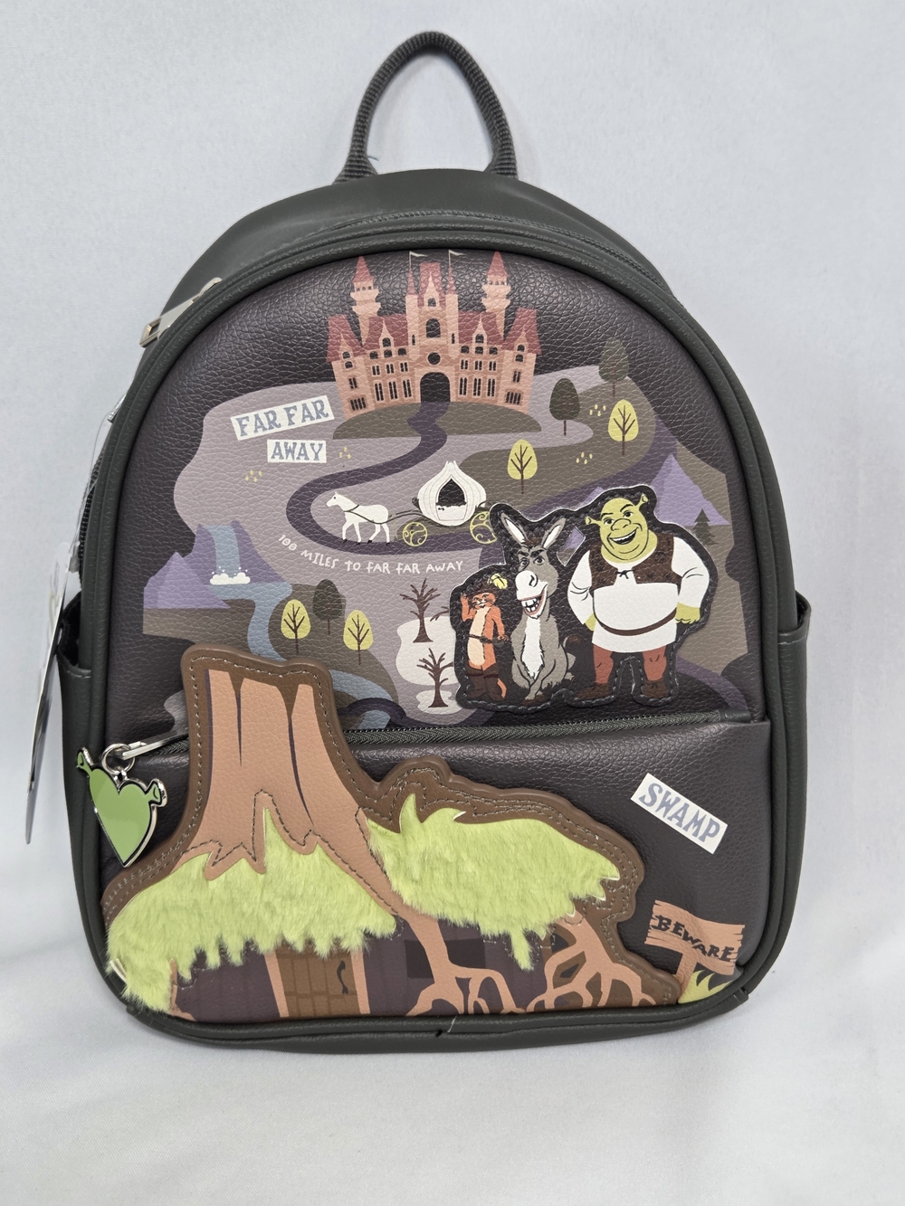 Shrek Far Far Away & Swamp Faux Leather 10.5" Mini Backpack